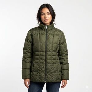 Lands’ End Women’s Plus Size Reversible Down Jacket 1X